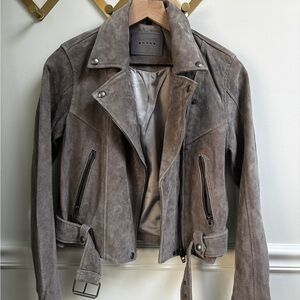 Blank NYC Taupe Leather Moto Jacket